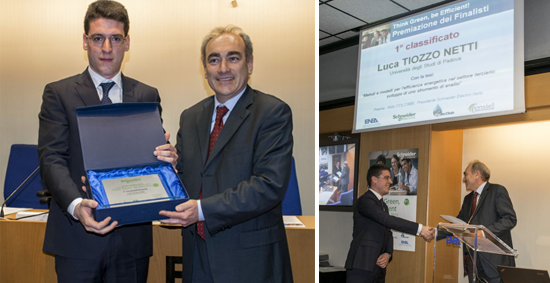 A Luca Tiozzo Netti il primo premio per la migliore tesi di laurea sull’efficienza energetica redatta con Energia&Progetti
