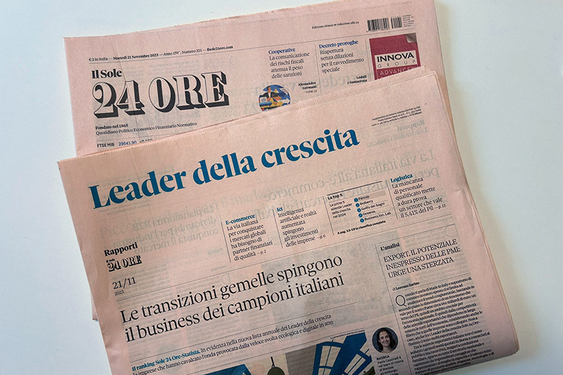 Classifica &#8220;Leader della crescita 2023 &#8211; Il Sole 24 Ore&#8221;: abbiamo fatto il bis!